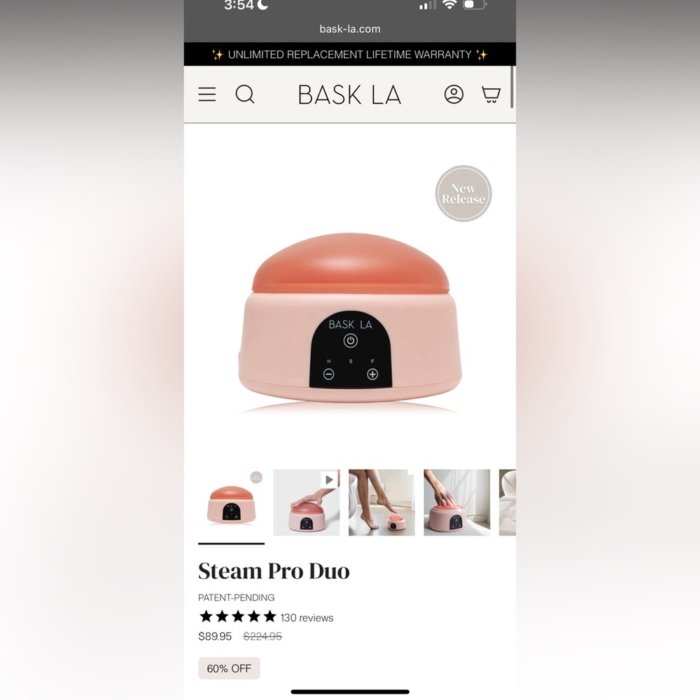 Steam Pro Duo Foot Spa Warmer – Pink